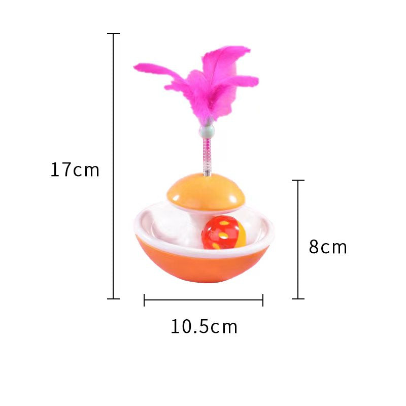 New Durable Funny Pet Cat Toys for entertain itself Mimi Favorite Feather Tumbler with small bell Kitten Cat Toys For Catch