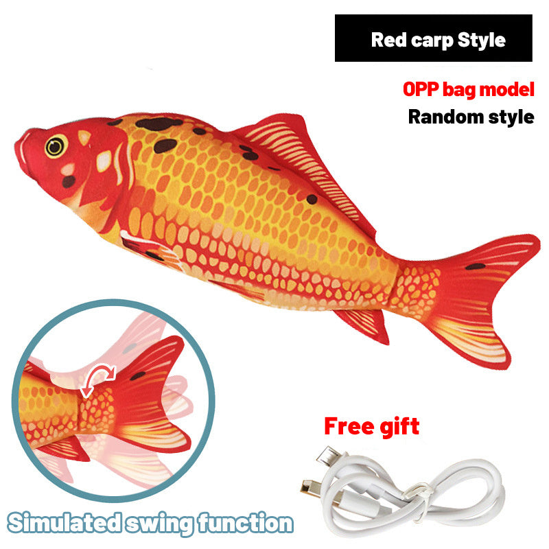 Cat Toys Floppy Wagging Fish Cat Toy Fish USB Electric Charging Simulation Fish Catnip Cat Pet Chew Toys