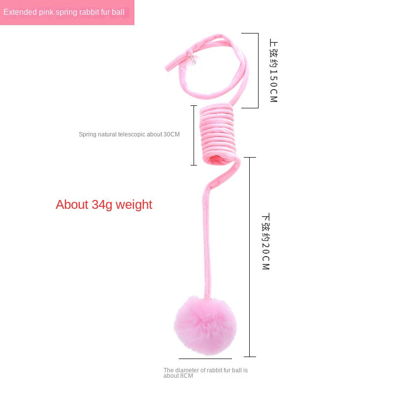 Pet cat toy self hi cat hair ball plush spring toy Jingle Bell Toys