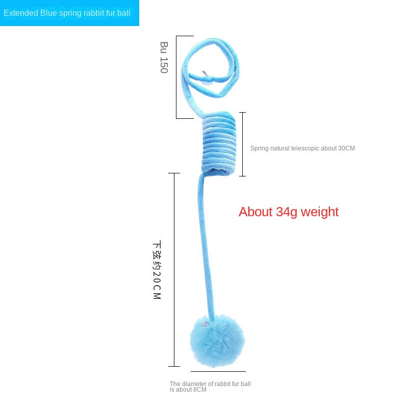 Pet cat toy self hi cat hair ball plush spring toy Jingle Bell Toys