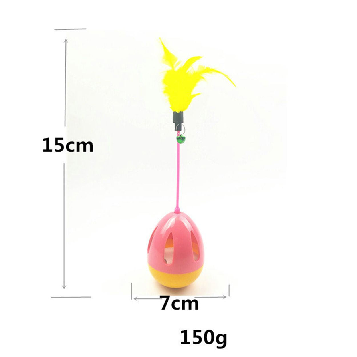 Cat Ball Feather Toy Interactive Cat Teaser & Automatic Spinning Tumbler Ball with Chirp Sound and Food Dispenser for Cats Kitten